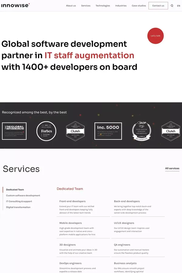 Custom Software Development Company | Innowise Group ® - website design inspiration