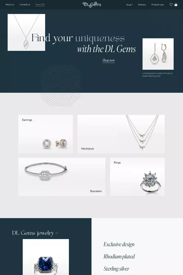 DL Gems — online shop - website design inspiration