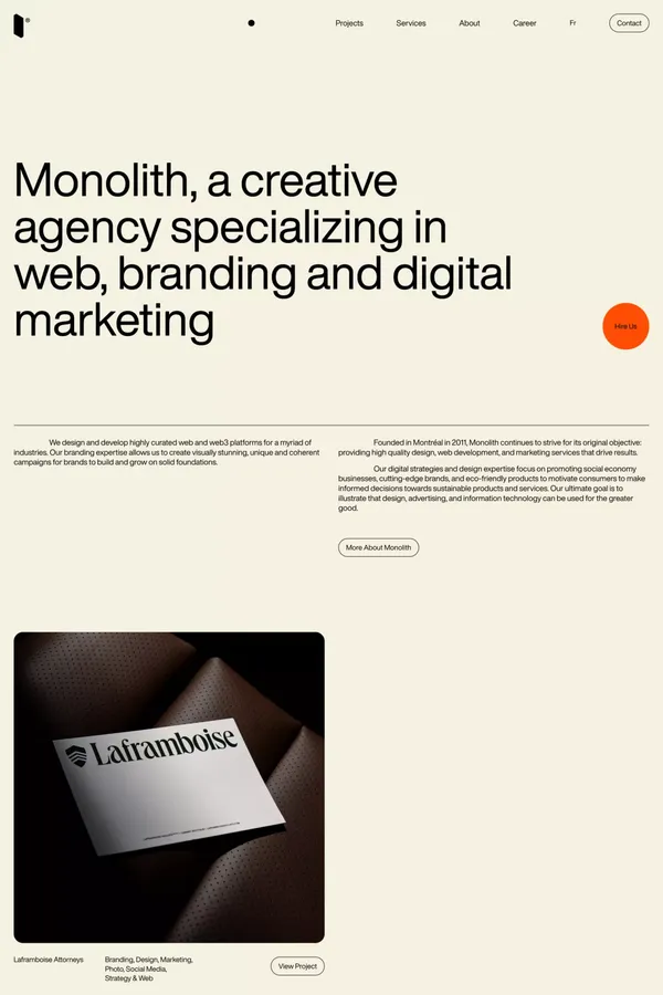 Home — Monolith Agency® - Portfolio design inspiration