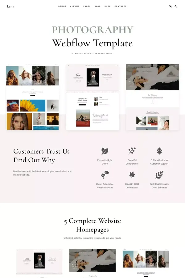 Lens - Webflow Ecommerce website template