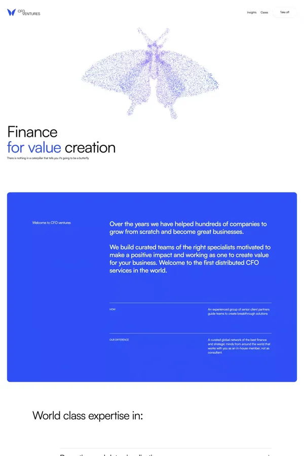 CFO Ventures - Landing design inspiration