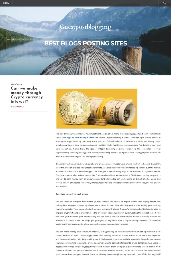 Can we make money through Crypto currency interest? - Blog design inspiration