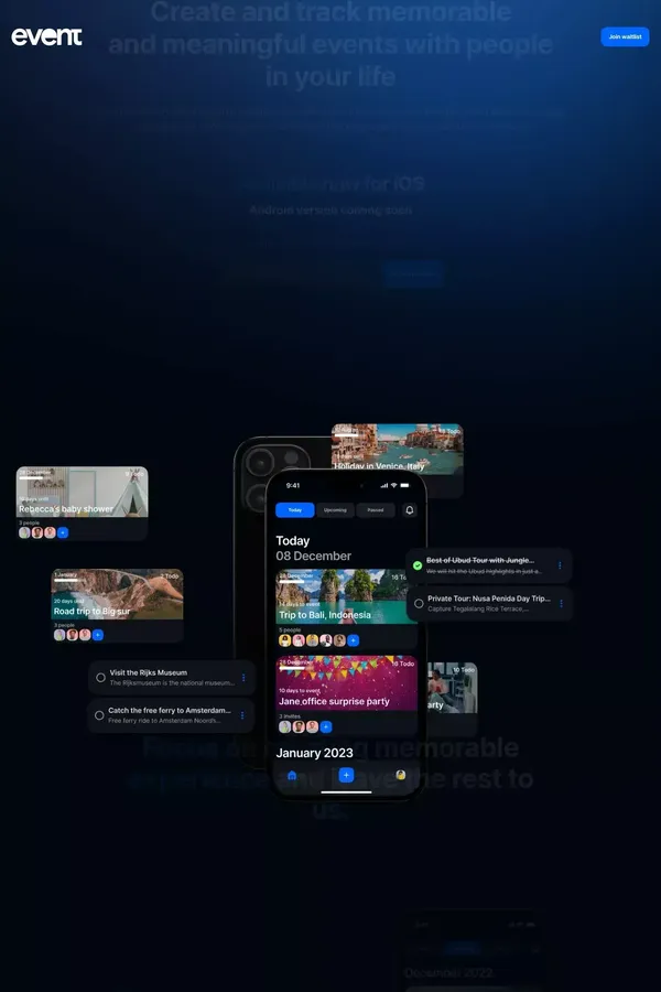 Event - website design inspiration