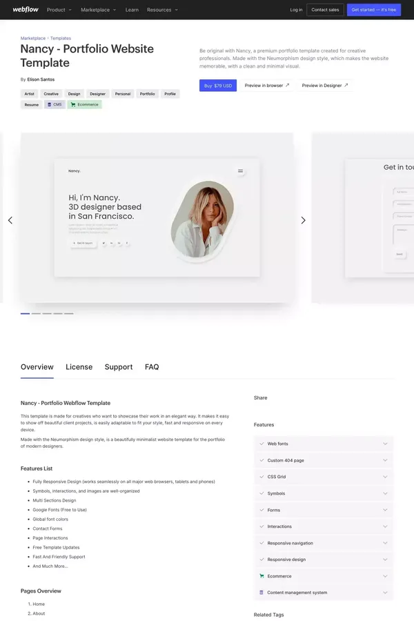 Nancy - Portfolio HTML5 Responsive Website Template