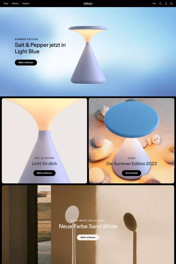 GRAU • Activate what makes us human - Ecommerce design inspiration