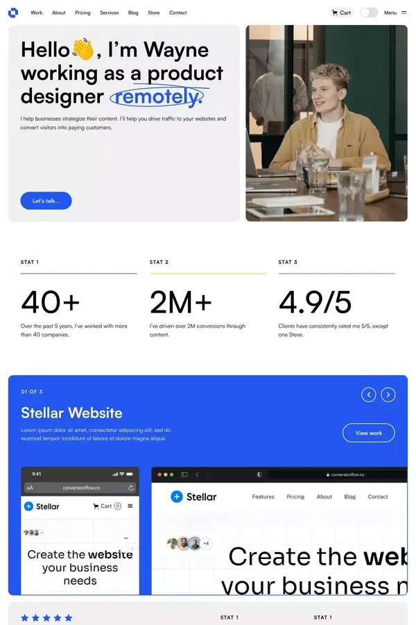Homepage | Wayne - Portfolio Ecommerce Template - Template design inspiration
