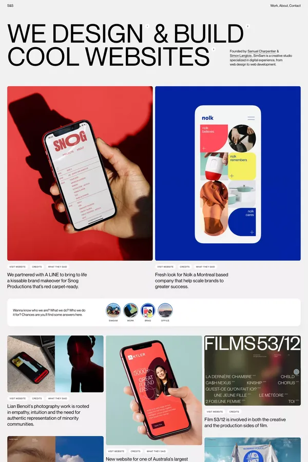SimSam Studio - Portfolio design inspiration