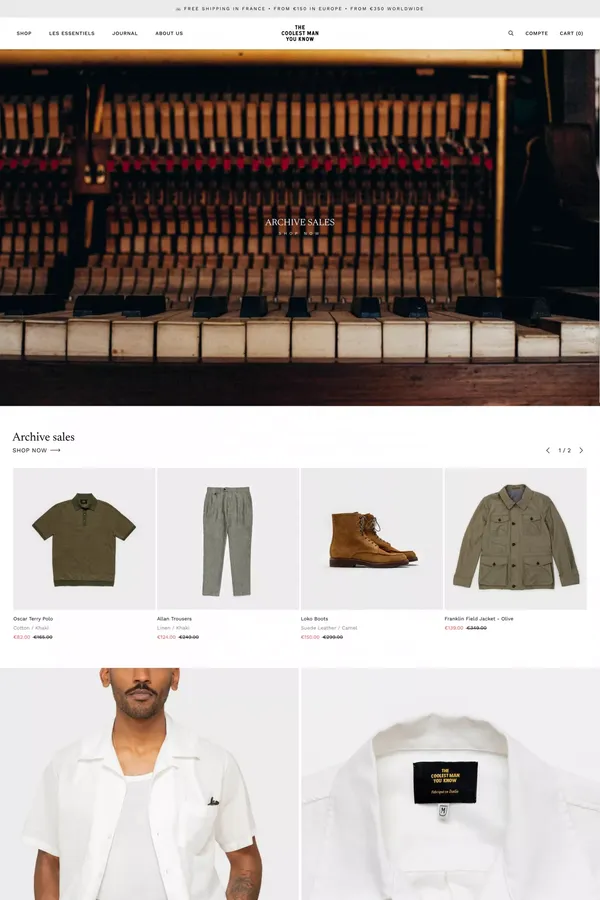 The Coolest Man You Know - Ecommerce design inspiration