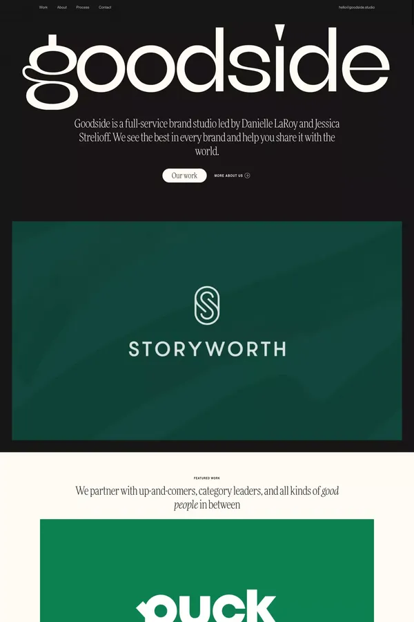 Goodside → A full-service brand studio - Portfolio design inspiration