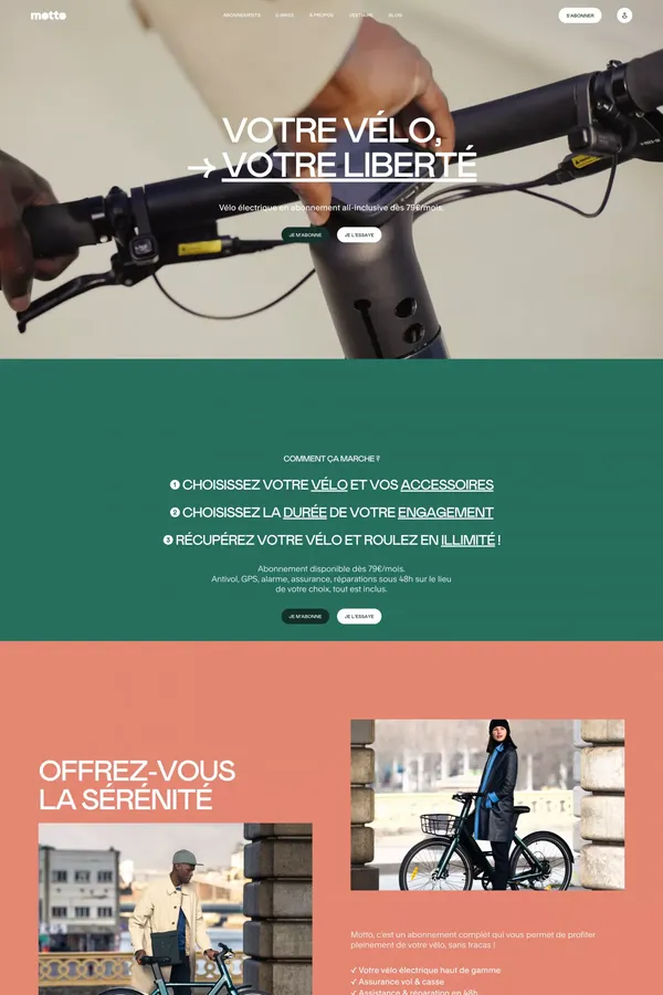 Motto - Accueil - Landing design inspiration