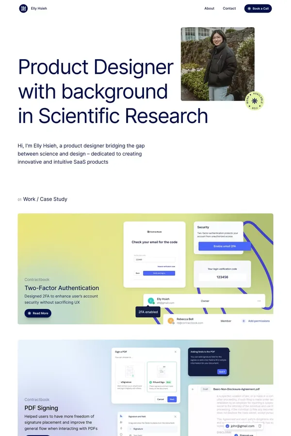 Elly Hsieh â Product Designer â Available for Work - Portfolio design inspiration