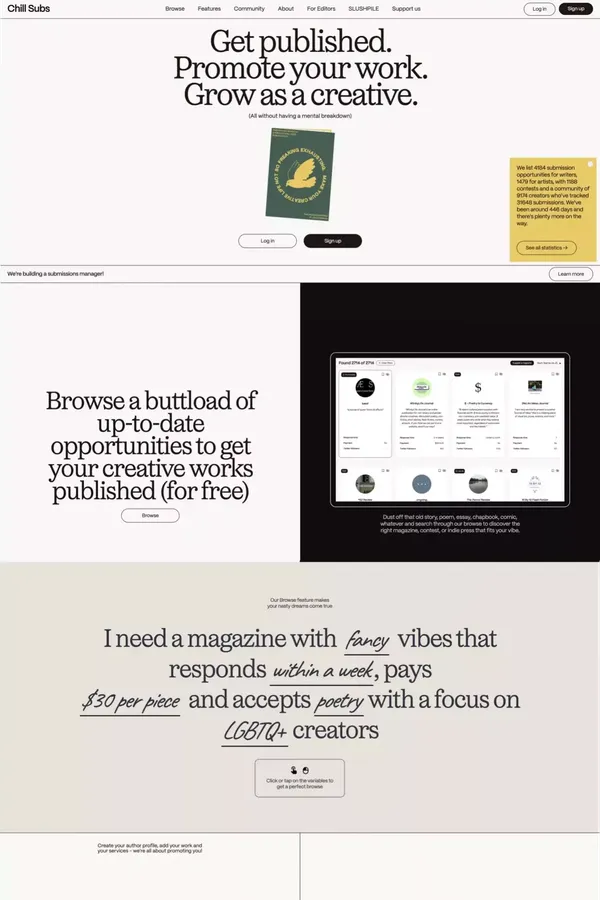 Chill Subs - Landing design inspiration