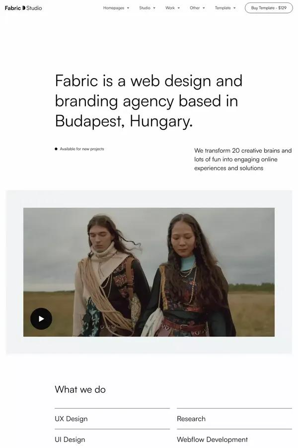 Home B | Fabric Studio - Webflow Ecommerce website template - Template design inspiration