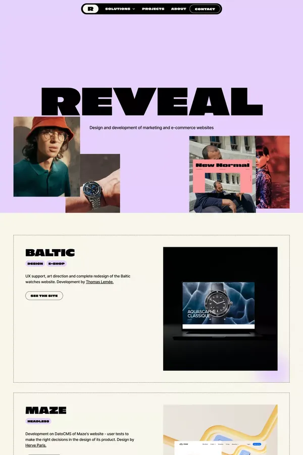 Reveal Studio - Design and development studio - Portfolio design inspiration