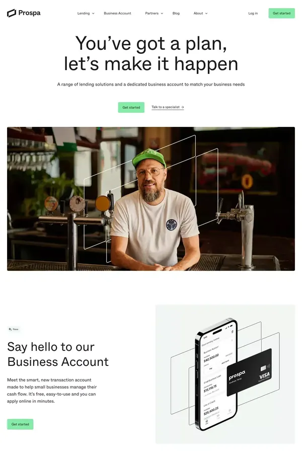 Business Loan Specialist | Business Loans and a Business Account | Prospa - Landing design inspiration