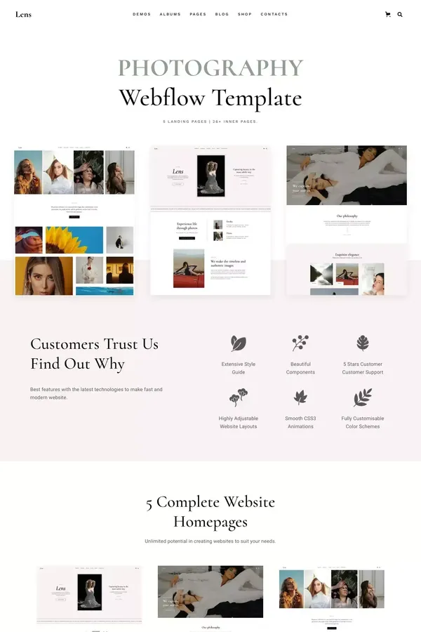 Lens - Webflow Ecommerce website template
