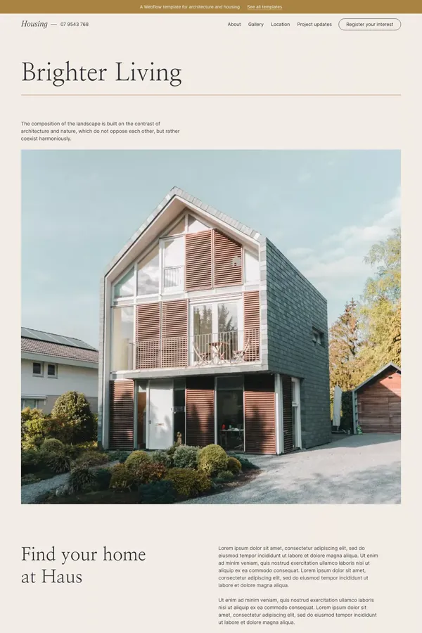 Housing - Webflow HTML website template - Template design inspiration