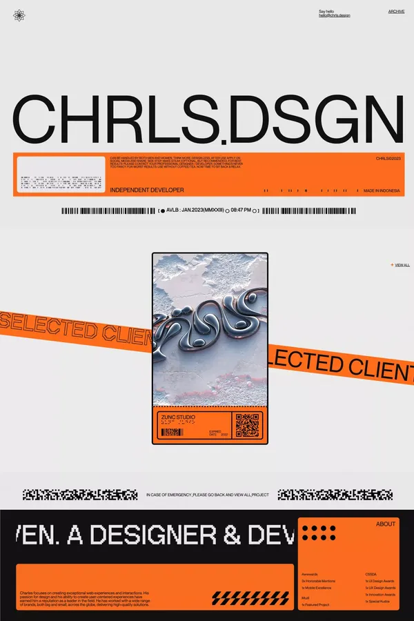 CHRLS.DSGN - Portfolio design inspiration