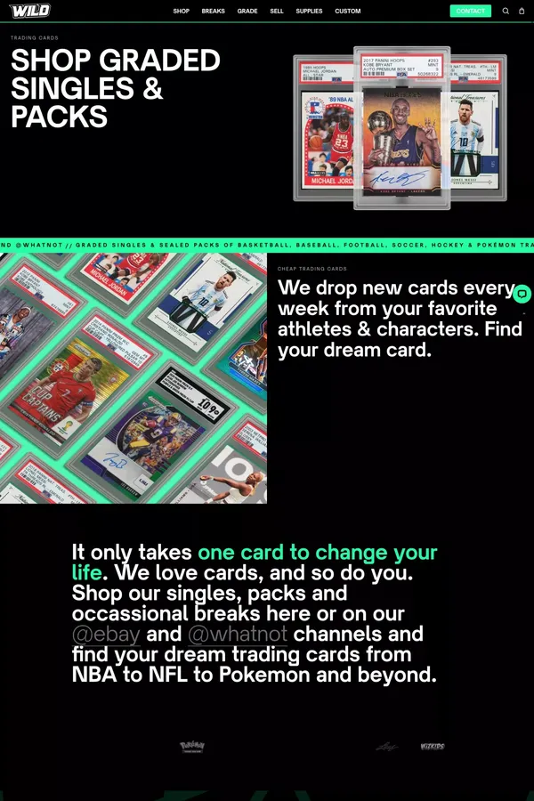 Wild Trading Cards | Buy Graded Singles & Packs | NYC - Ecommerce design inspiration