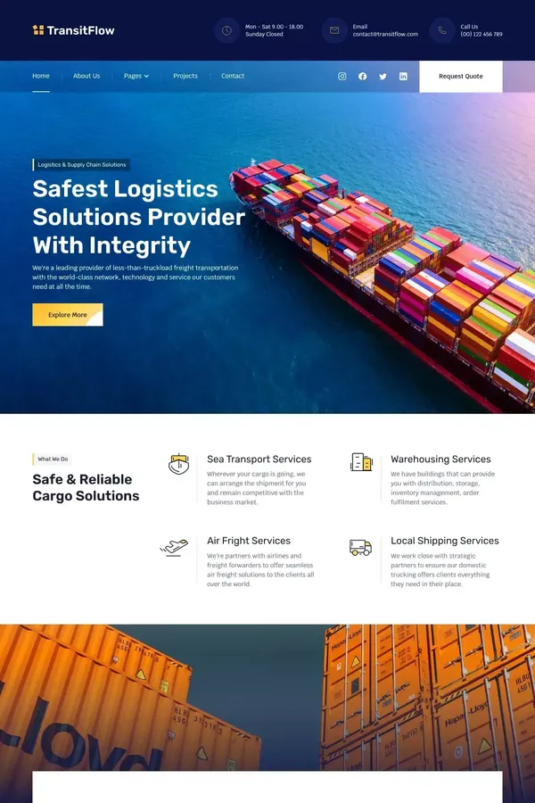 TransitFlow - Webflow HTML website template - Template design inspiration