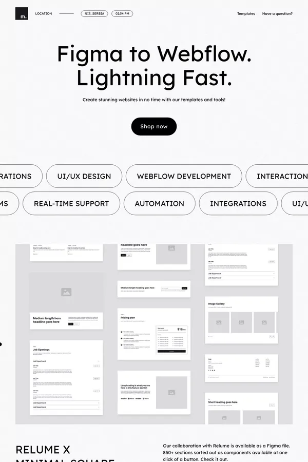 Minimal Square - Webflow Design & Development Studio - website design inspiration
