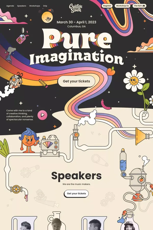 Creative South '23 - website design inspiration