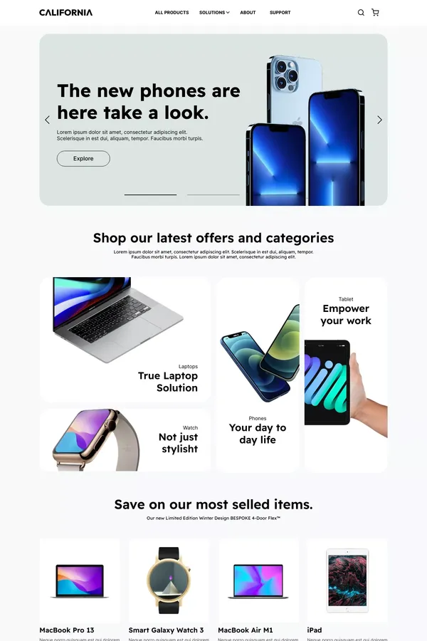 California - Webflow Ecommerce website template - Template design inspiration