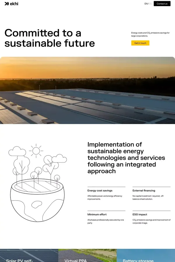 Ekhi - Committed to a sustainable future - Landing design inspiration