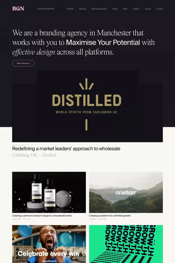 Creative, Branding & Graphic Design Agency Manchester | BGN - Portfolio design inspiration