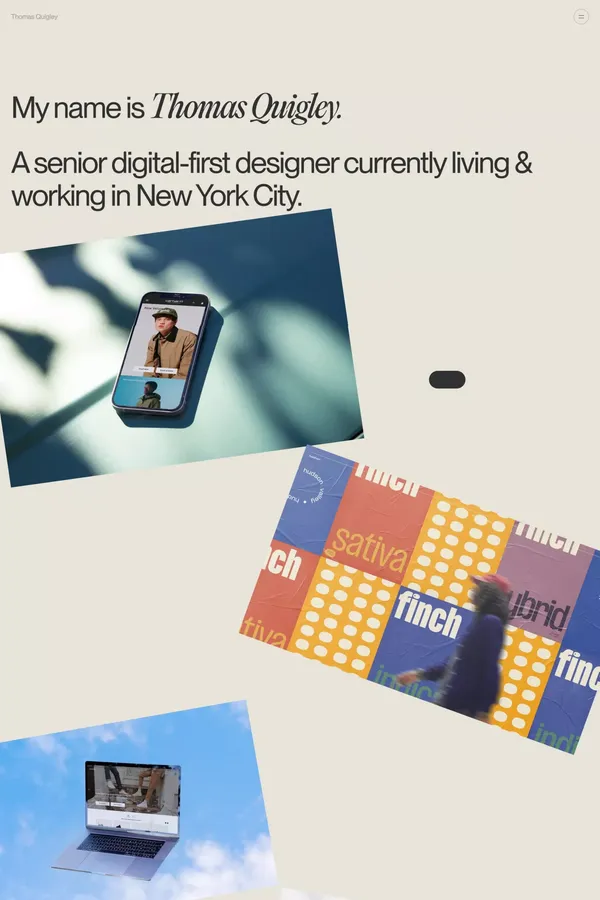 Thomas Quigley's Portfolio ©2023 - Portfolio design inspiration