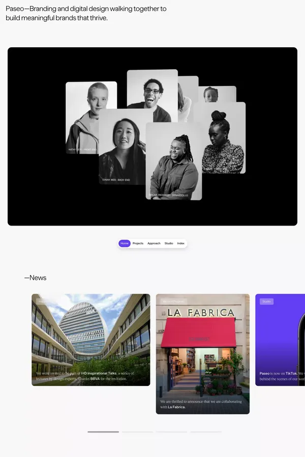 Paseo - Portfolio design inspiration