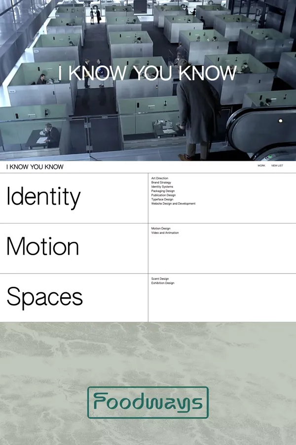 I Know You Know - Portfolio design inspiration