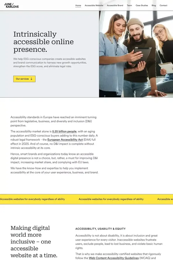 JUNE / KARLOVE — Intrinsically Accessible Online Presence