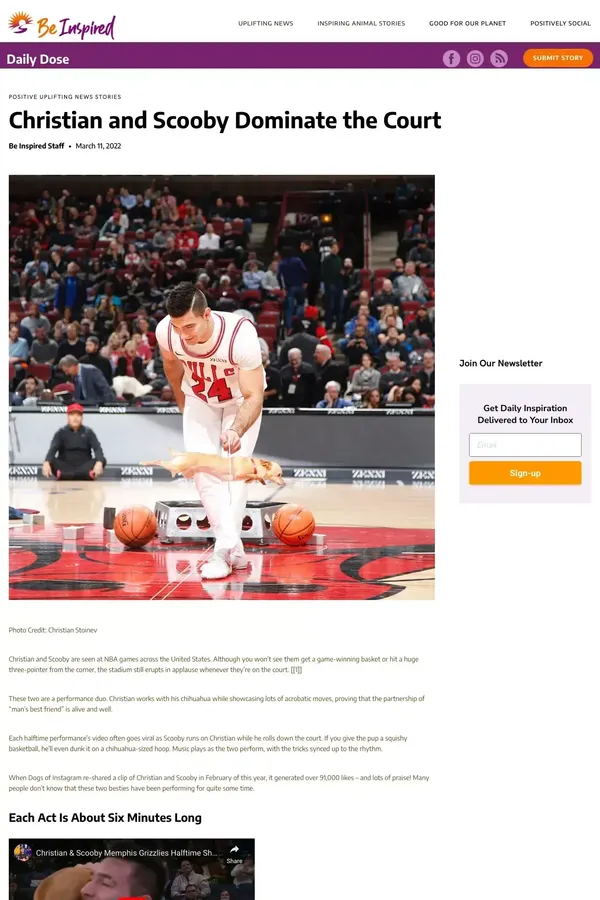 Christian and Scooby Dominate the Court - Be Inspired - Ecommerce design inspiration