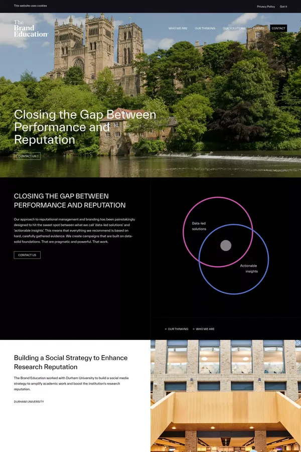 The Brand Education – Reputation management and strategic branding for leading higher-education institutions worldwide. - Landing design inspiration