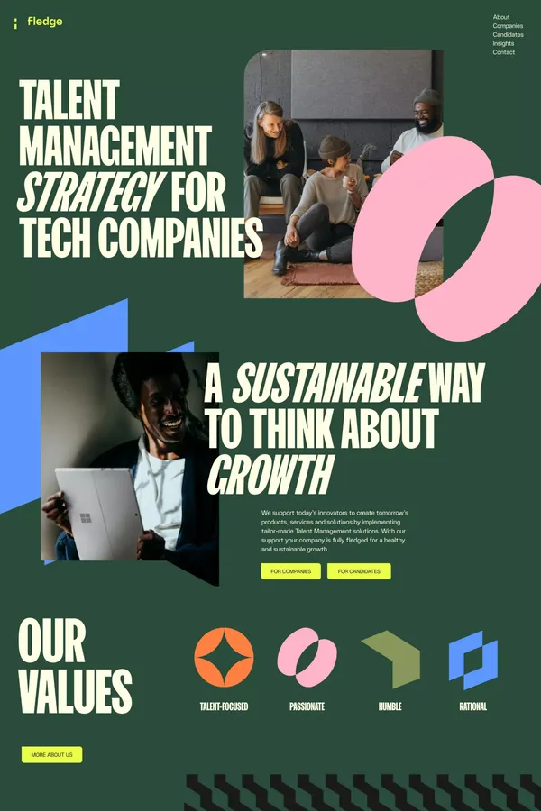 Home – Fledge - Portfolio design inspiration