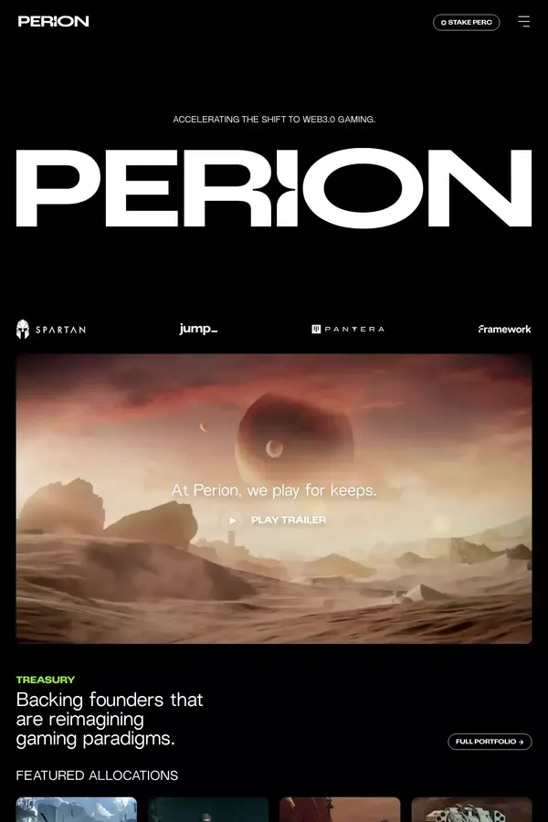 Perion - Play For Keeps. - Portfolio design inspiration