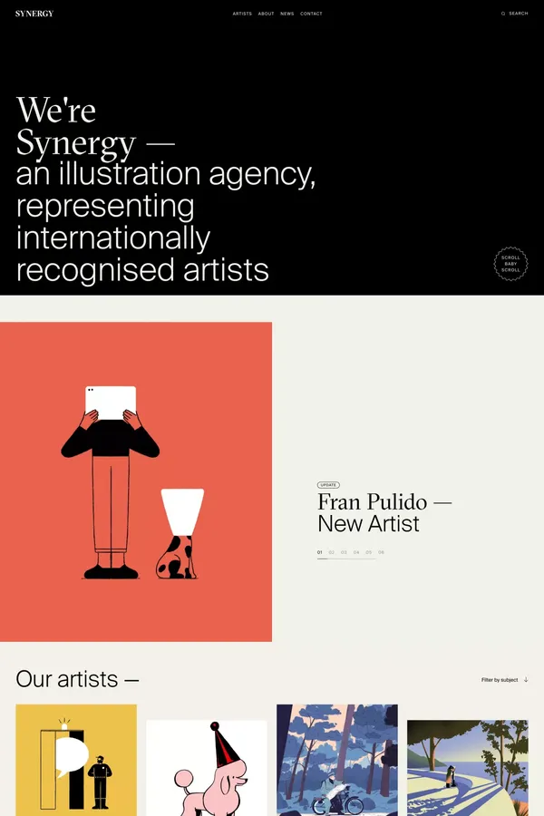 Synergy Art | Illustration agency - Portfolio design inspiration