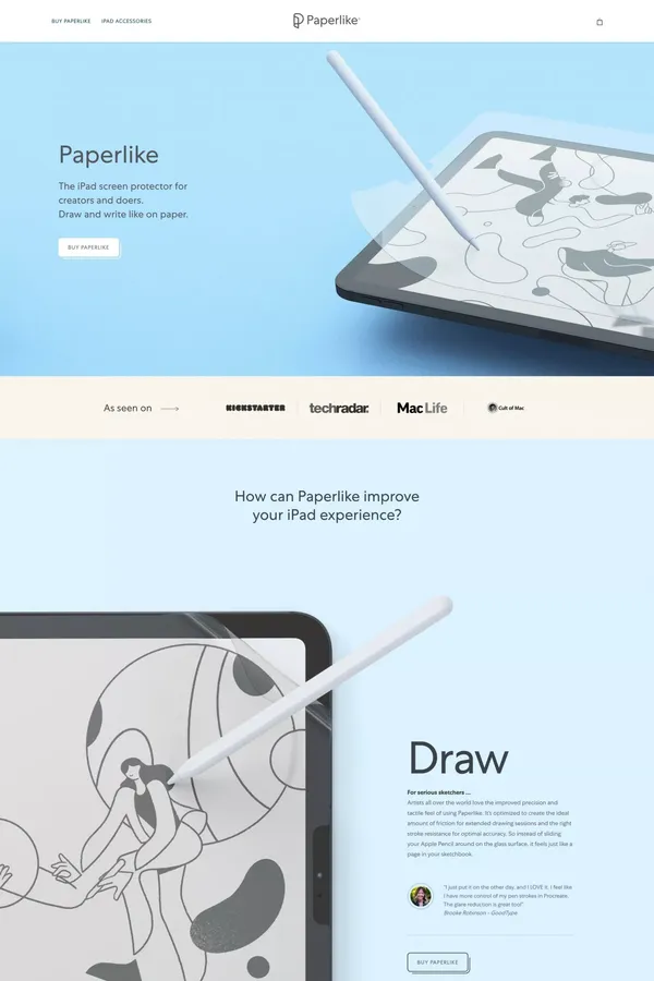 Paperlike | Official Online Store - Landing design inspiration