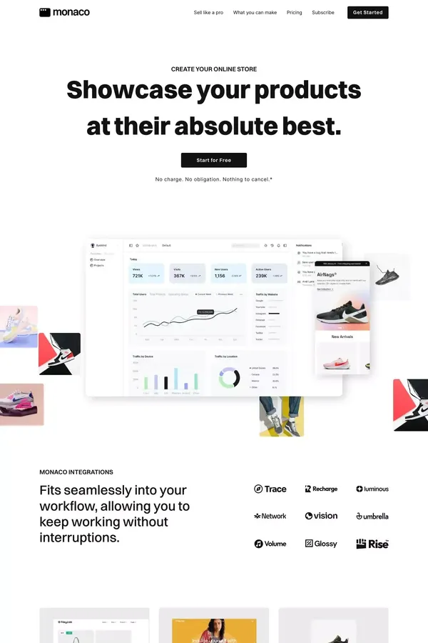 Monaco - Webflow HTML website template
