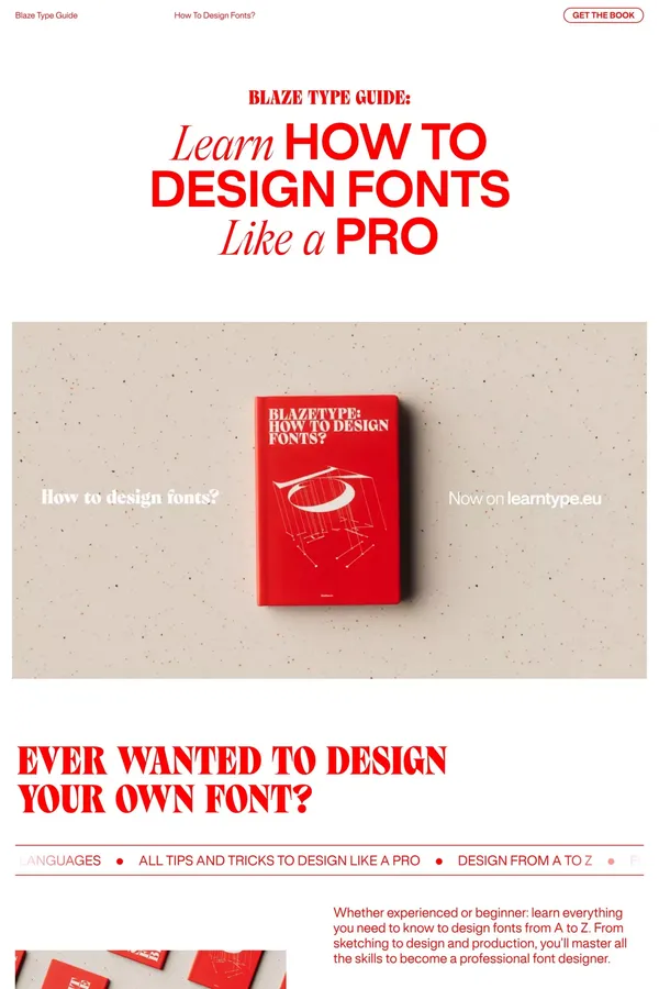 Blaze Type â How To Design Fonts? - Landing design inspiration