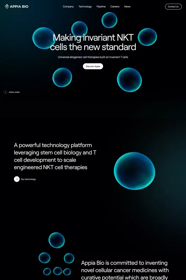 Appia Bio - Landing design inspiration