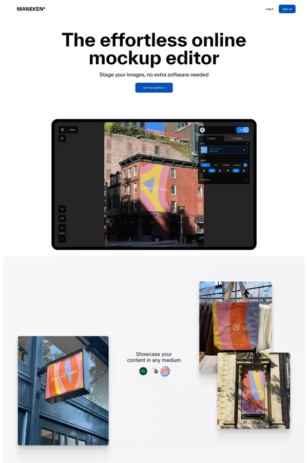 Maneken - Landing design inspiration