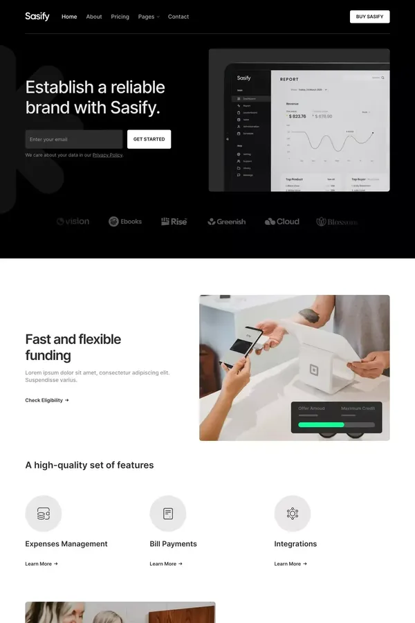 Sasify - Webflow Ecommerce website template - Template design inspiration