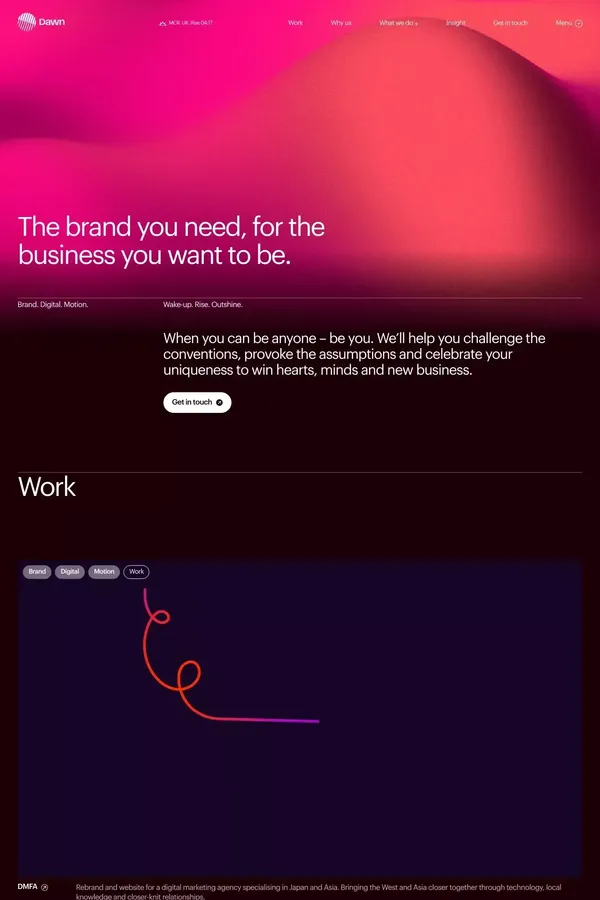 Brand, Digital & Motion Agency in Manchester | Dawn Creative - Portfolio design inspiration