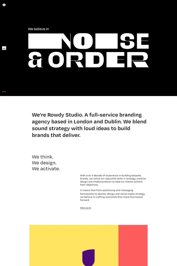 Full Service Creative Branding Agency in London | Rowdy Studio - Portfolio design inspiration