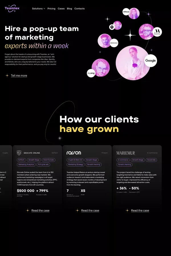 Teamlex - Portfolio design inspiration