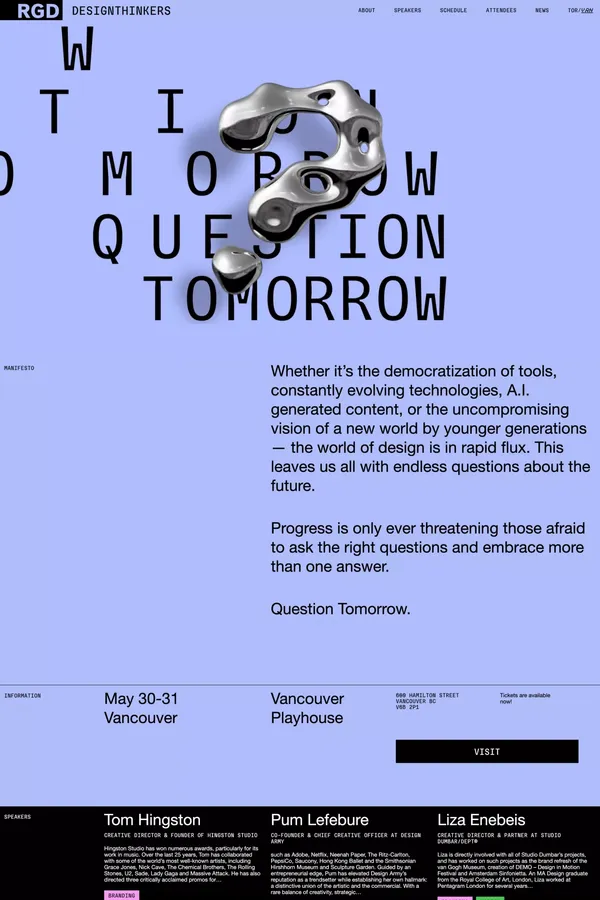 Vancouver Homepage – RGD – Design Thinkers - Other design inspiration