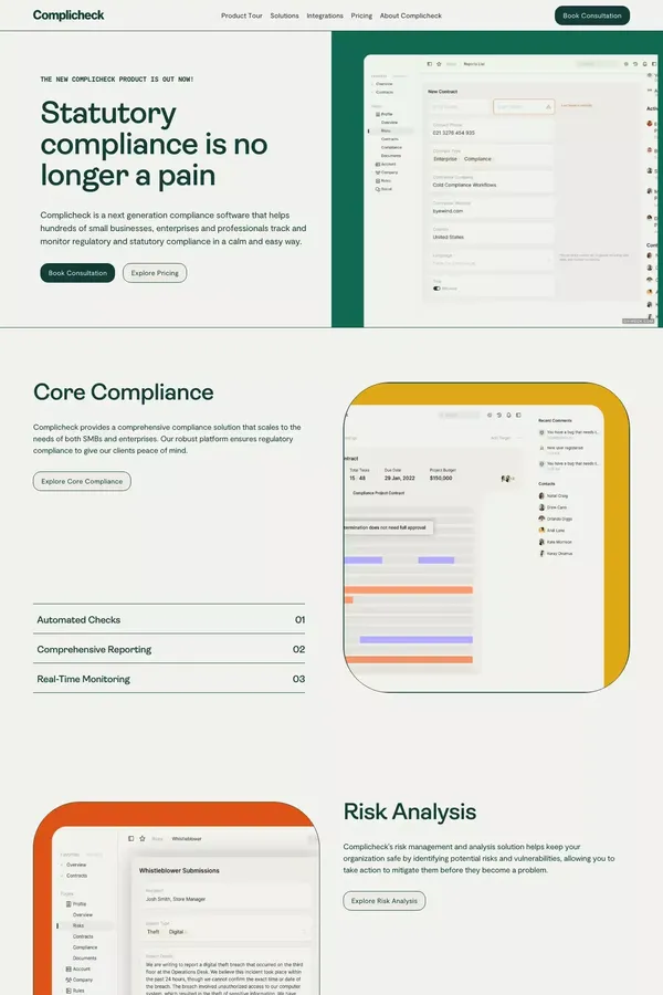 Complicheck - India's leading compliance solution - Landing design inspiration