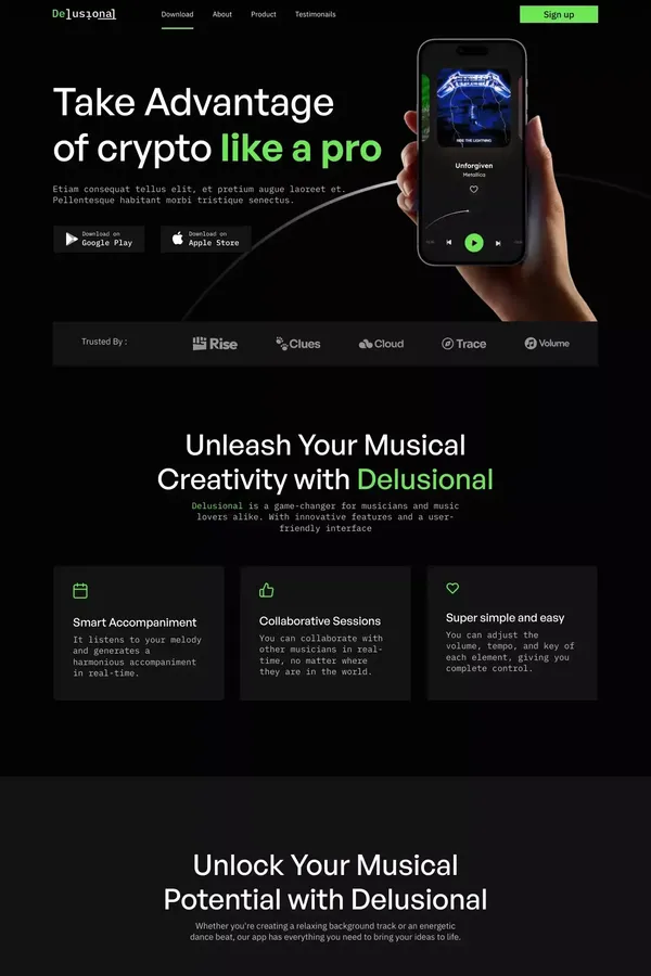 Delusional - Webflow HTML website template